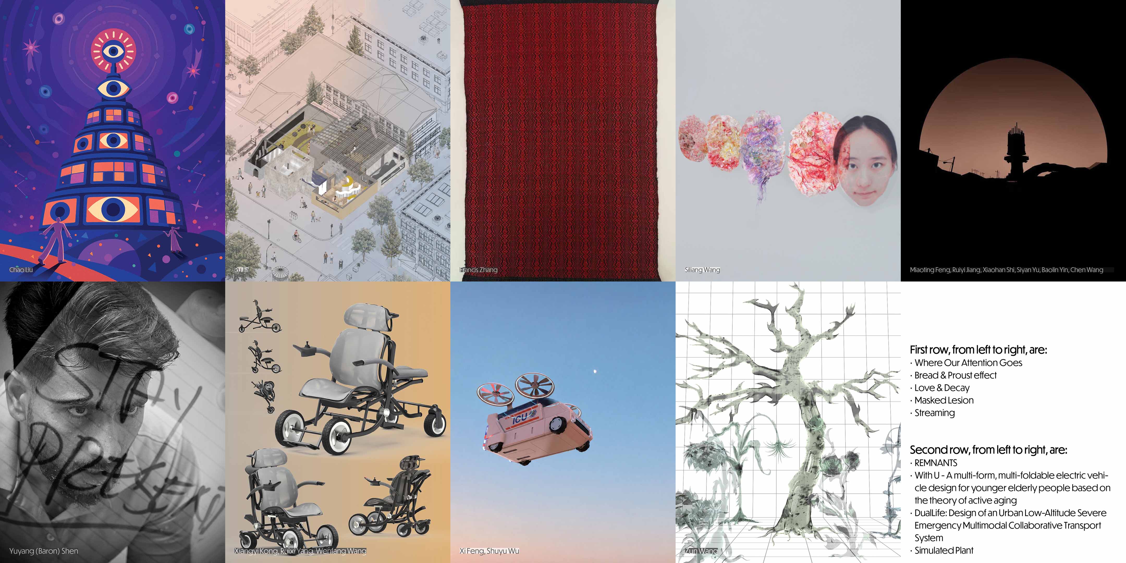 Selection of exhibiting practitioners and works in Mind × Body: Catalyst Phenomenon Archive
